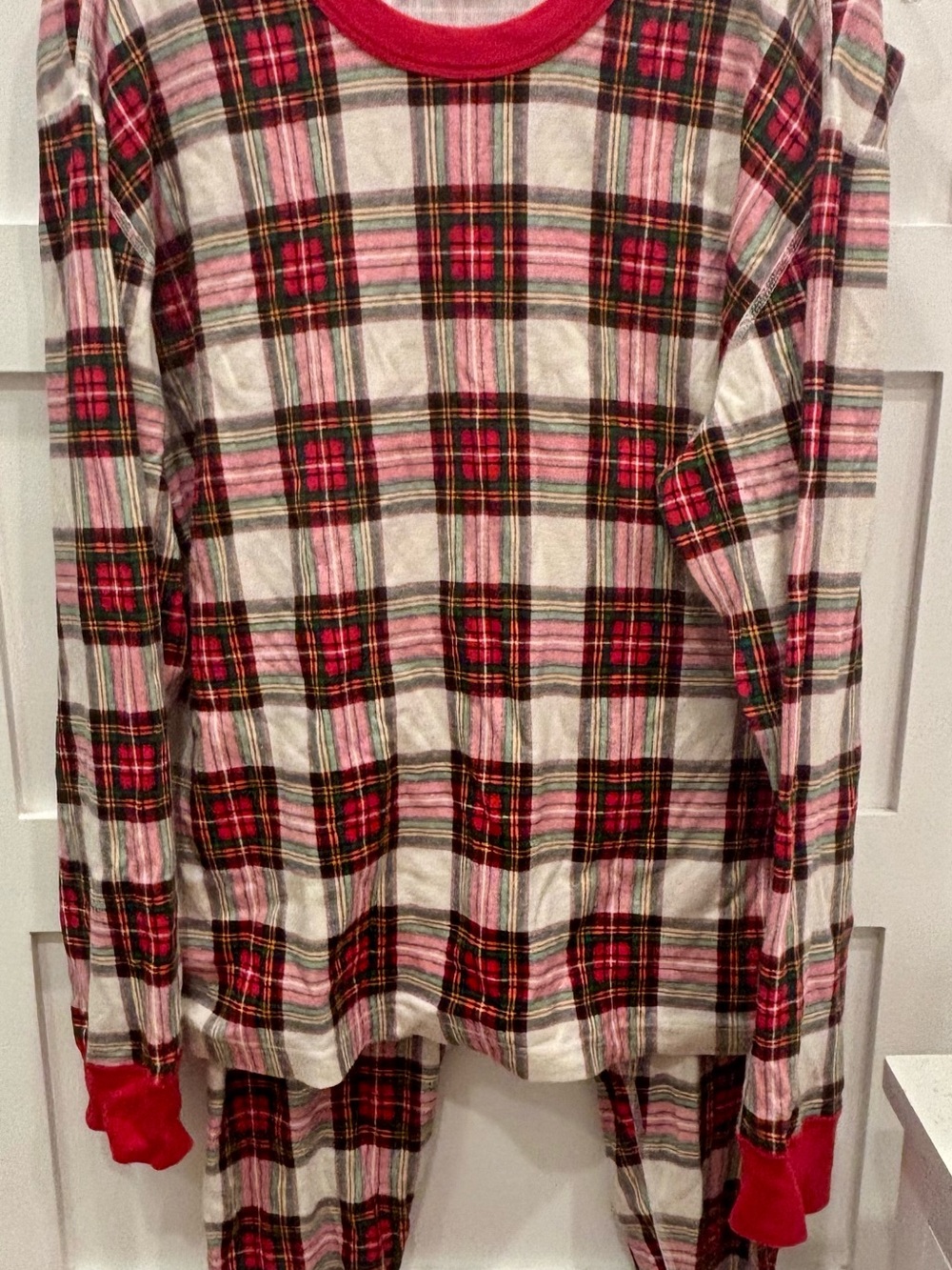 Hanna Andersson Plaid Pajama Set in Red, Green and White Plaid- Unisex